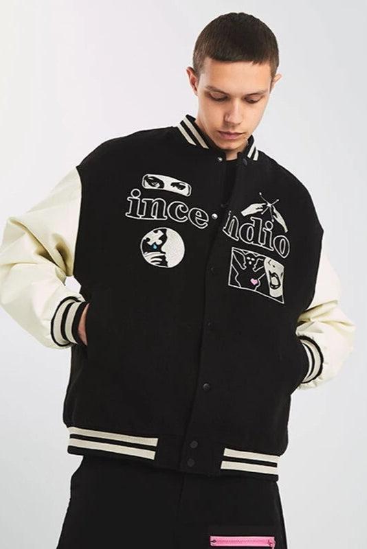 Leather sleeve varsity jackets 19