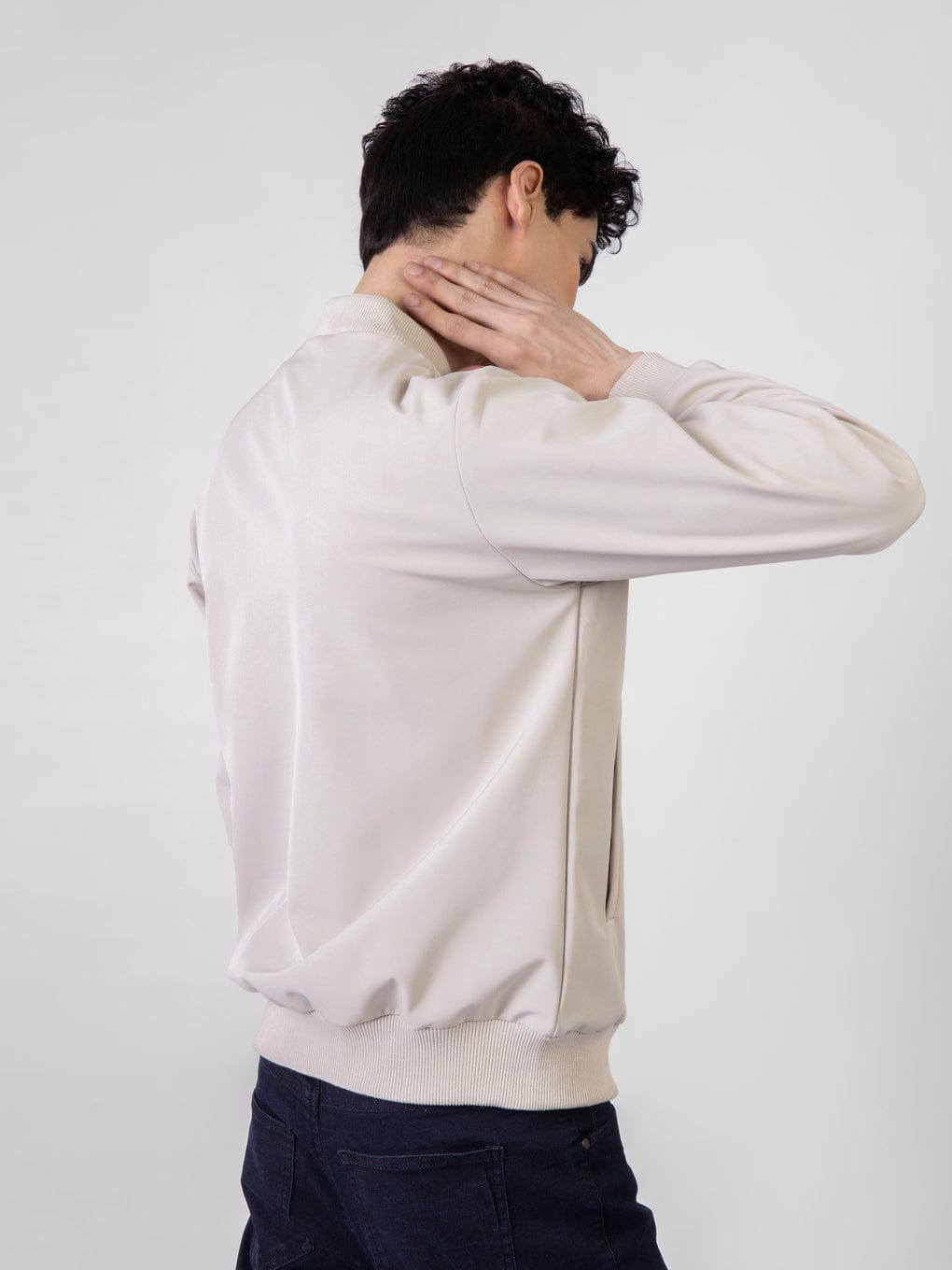 Beige Bomber Jacket