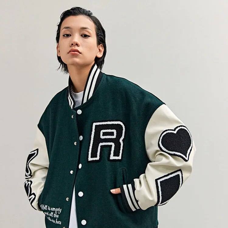 Leather sleeve varsity jackets 14